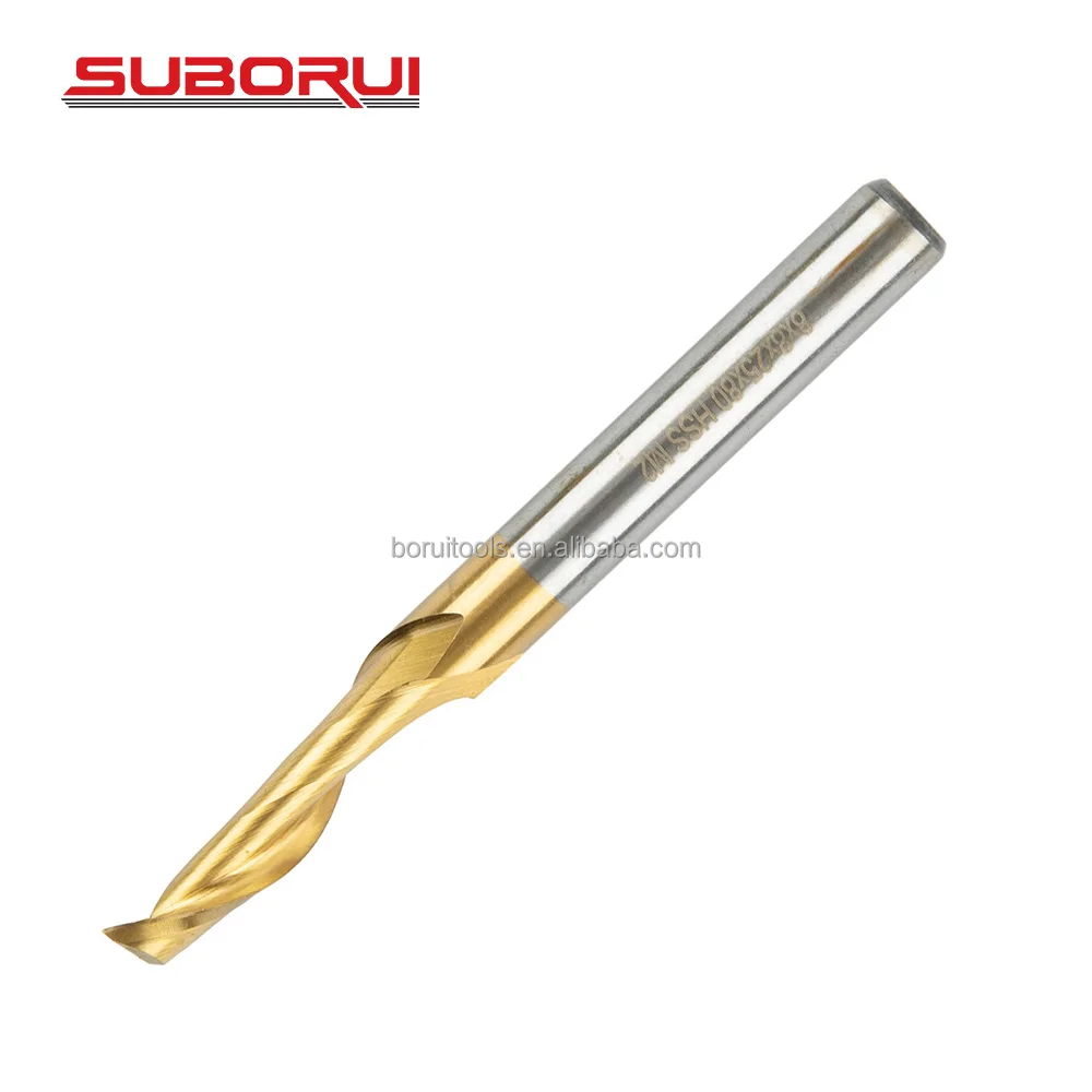 SUBORUI 3/4/5/6/8/10/12 мм Titanium HSS Концевая фреза с ЧПУ гравировальный одной для алюминия