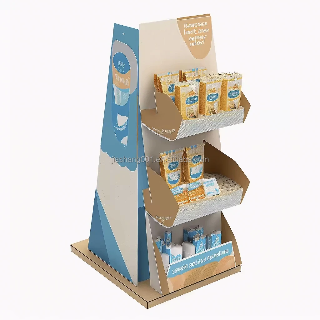 Retail Shelf Paper Dessert Cake Mini Candy Corrugated Carton Display Stand Custom Pos Paper Display Cake Cart Cardboard Display