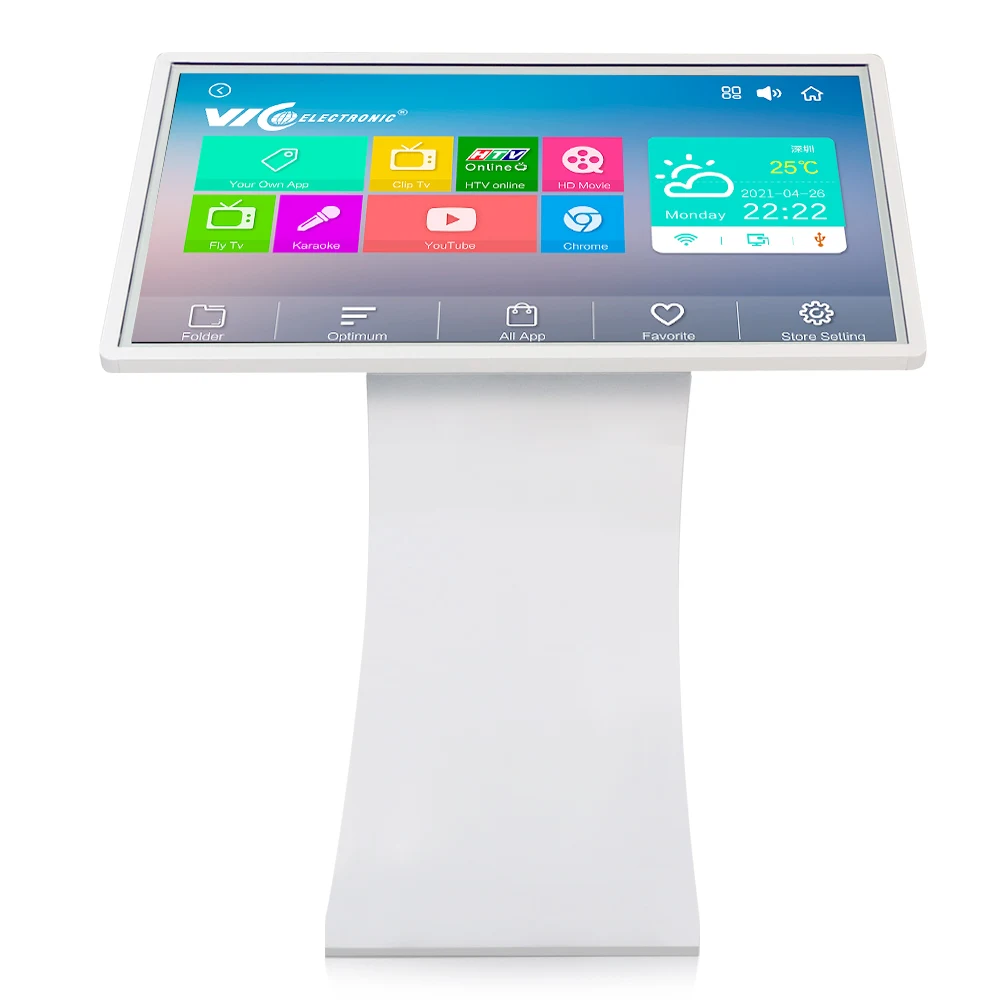 42 inch indoor advertising led tv display floor stand lcd touch screen advertising display