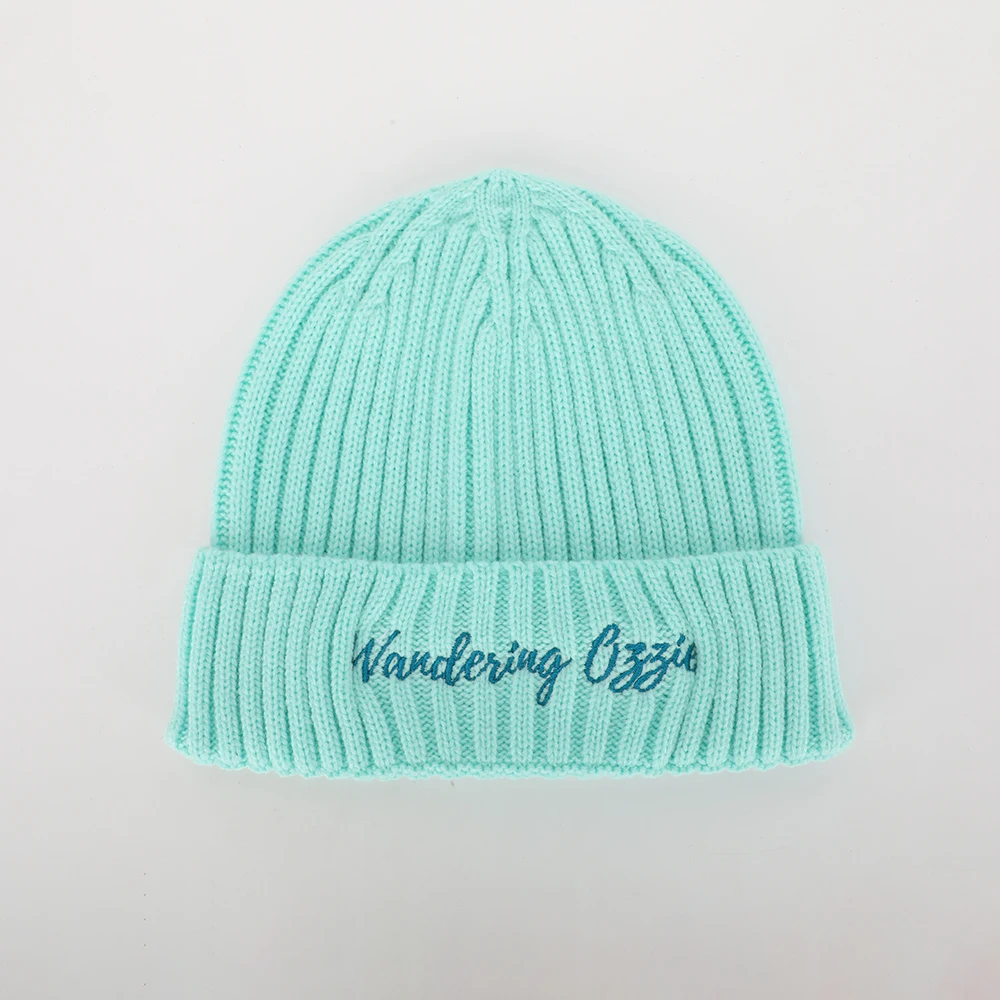 BSCI Custom High Quality Winter Warm Hat Sport Embroidery Logo Fisherman Cap Ribbed Knitted Ski Beanies for Men Women