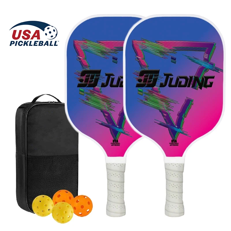 Professional Lightweight Graphite 100% Carbon Fiber Pickleball Paddle Racket Set of 2 Pickleball Paddle 4 Pickle Ball