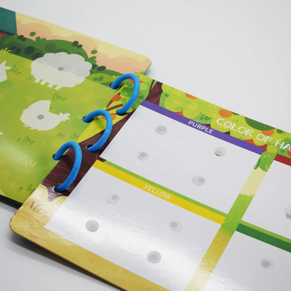 QINGTANG letters learning busy game DIY sticker puzzle quiet book for kids