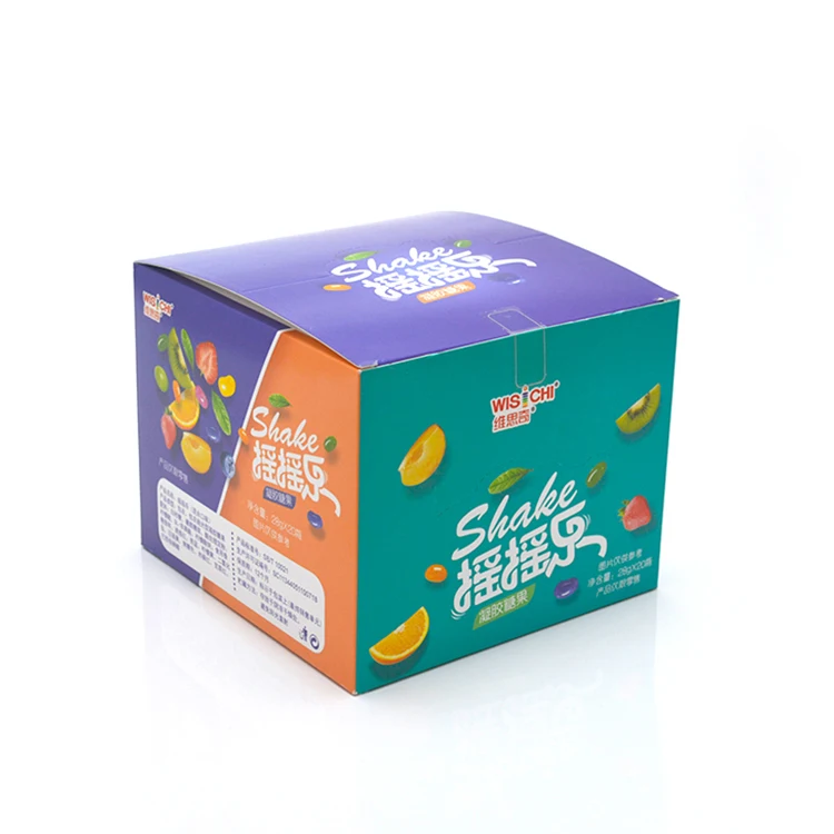 28g Factory direct selling fruity flavour jelly bean paper tube packed soft candy mini jelly bean