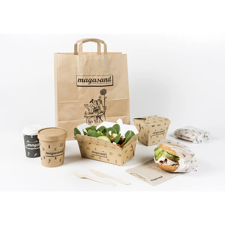 Custom Printed Oilproof Oil Proof Fast Food Packaging Fried Chicken Paper Bag For Fried Food