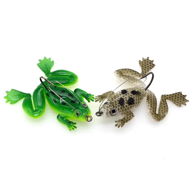 Mini 3.5cm 6cm bass lures soft frog pre rig artificial fishing lure bait with weedless hook