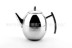 Stainless Steel Household Tea Kettle Olive  Fashion Boiling Water Craft Pot Silver Gold Titanium 1/1.5L with Tea Strainer