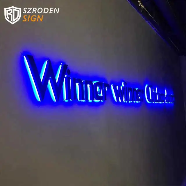Custom outdoor metal advertising 3D led electronic signs aluminium stainless acrylic plastic for shop logo light board sign