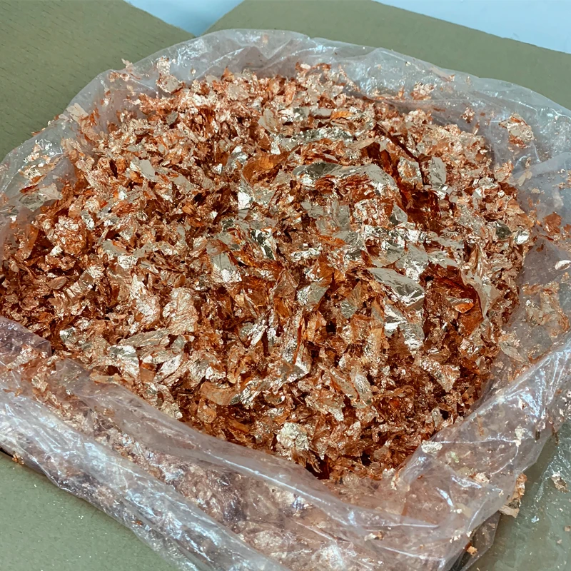 Factory Direct Sale High quality flakes gold leaf painting copper flake Glass Art Crafts Nail Decoration 1kg per carton