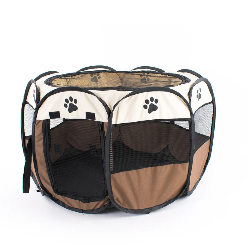 Pet Playpen - Indoor-Outdoor Mesh Open-Air Playpen and Exercise Pen Tent House Playground for Dogs and Cats