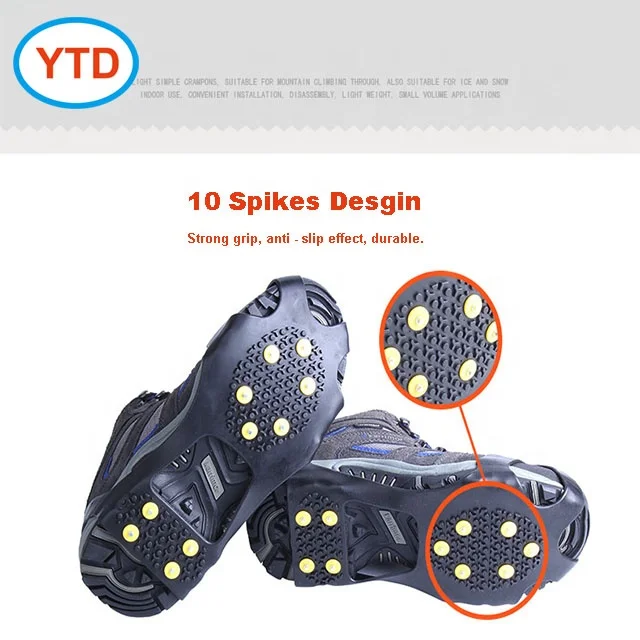 14.High Quality Pair Of Wheel Grip Ice Traction Tr Anti-Slip Stretch Snow Ice Grips 10-Stud Spike