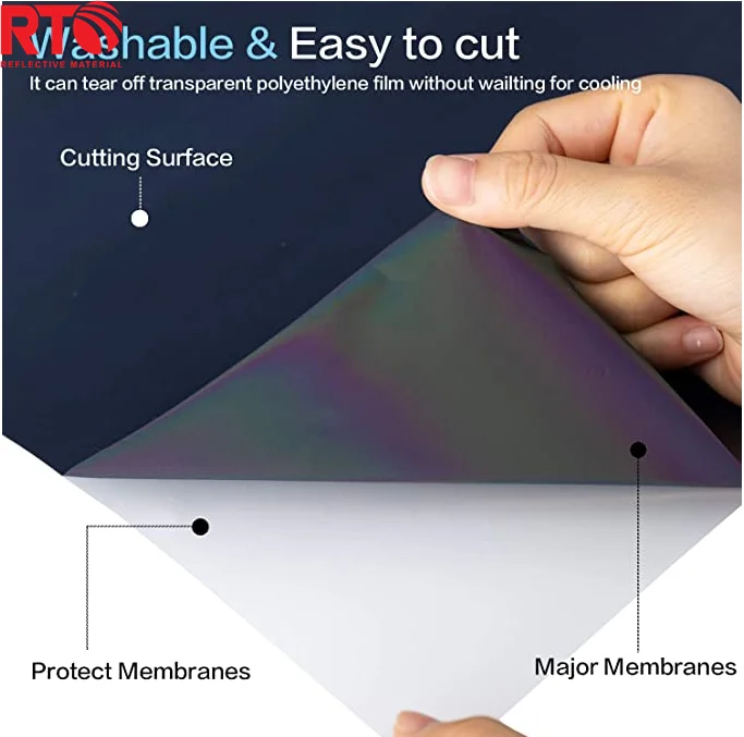 Gray Color Reflector Iron On Reflective Heat Transfer Label Safety Clothing Vinyl Reflective For Plotter Cutting