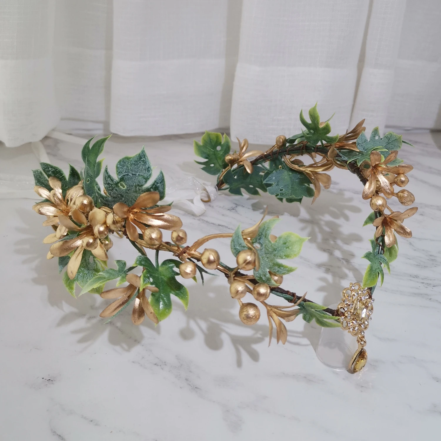 Flower Crown Gold Berries Christmas Halloween Hairband Festival Holiday Headband Wreaths For Women Decoration