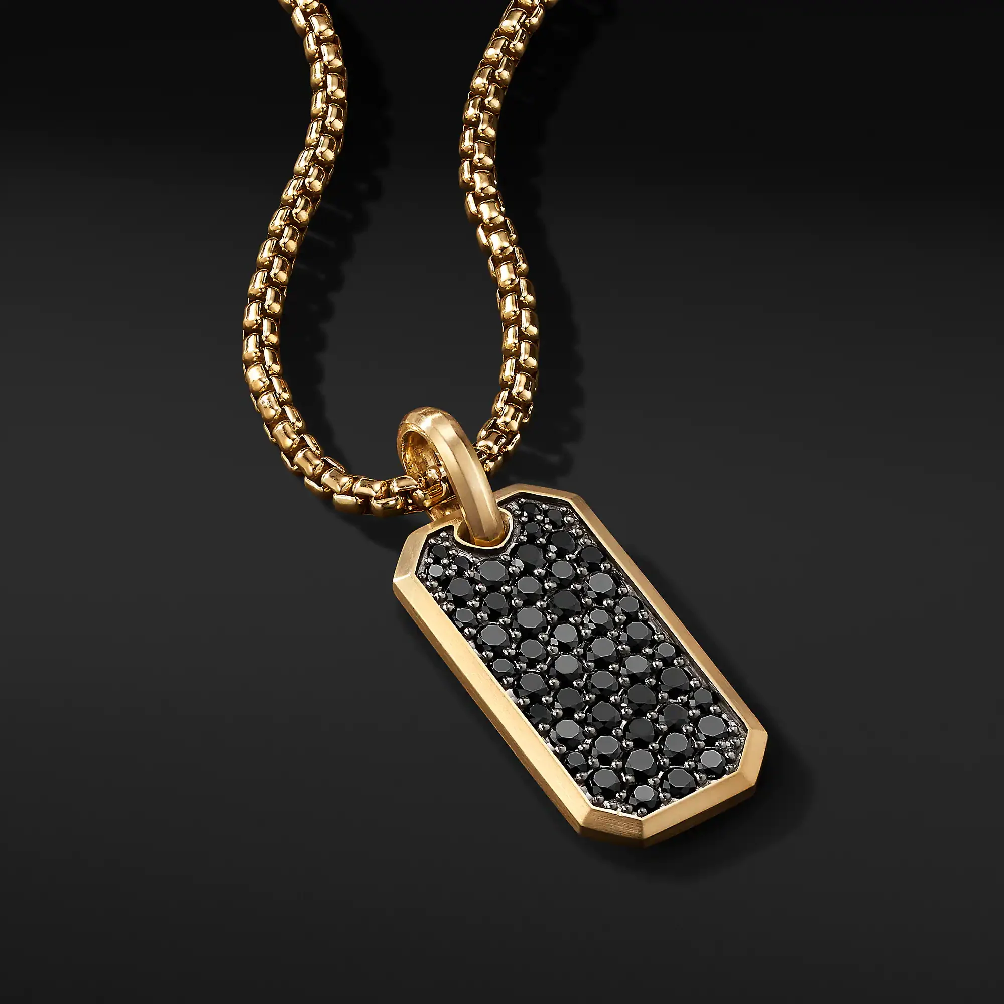 Fashion Mens Crystal Dogtag Black Dog Tag Charm Pendant Men Stainless Steel Necklace For Mens