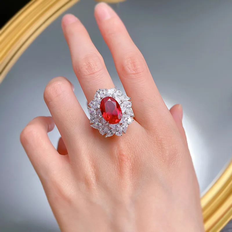 Beautiful 925 Sterling Silver Hot Sell Corundum Ruby Gemstone Ring 925 Sterling Silver Corundum Ruby Ring