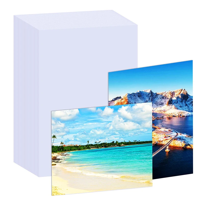 Оптовая продажа A3 A4 115-260GSM покрытая фотобумага самоклеящаяся наклейка бумага на заказ струйная печатная высокоглянцевая