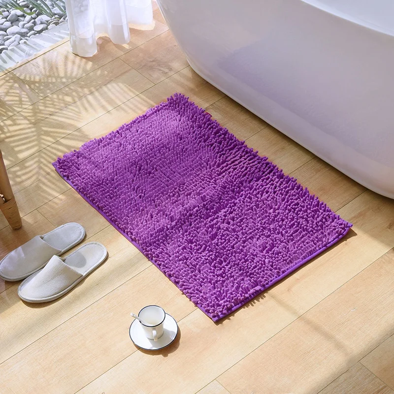 Non-Slip Chenille Bath Mat Absorbent Door Mat for Bathroom and Bedroom Non-Slip Floor Mat for Door Side