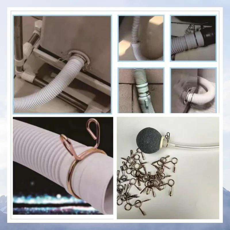 Mn65 Steel Single Wire Hose Clamps Adjustable Pipe Clamp for Fixing Spring Wire Ring Cable Clips Clamps