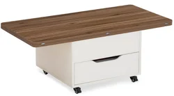 wooden material adjustable dining table smart coffee table