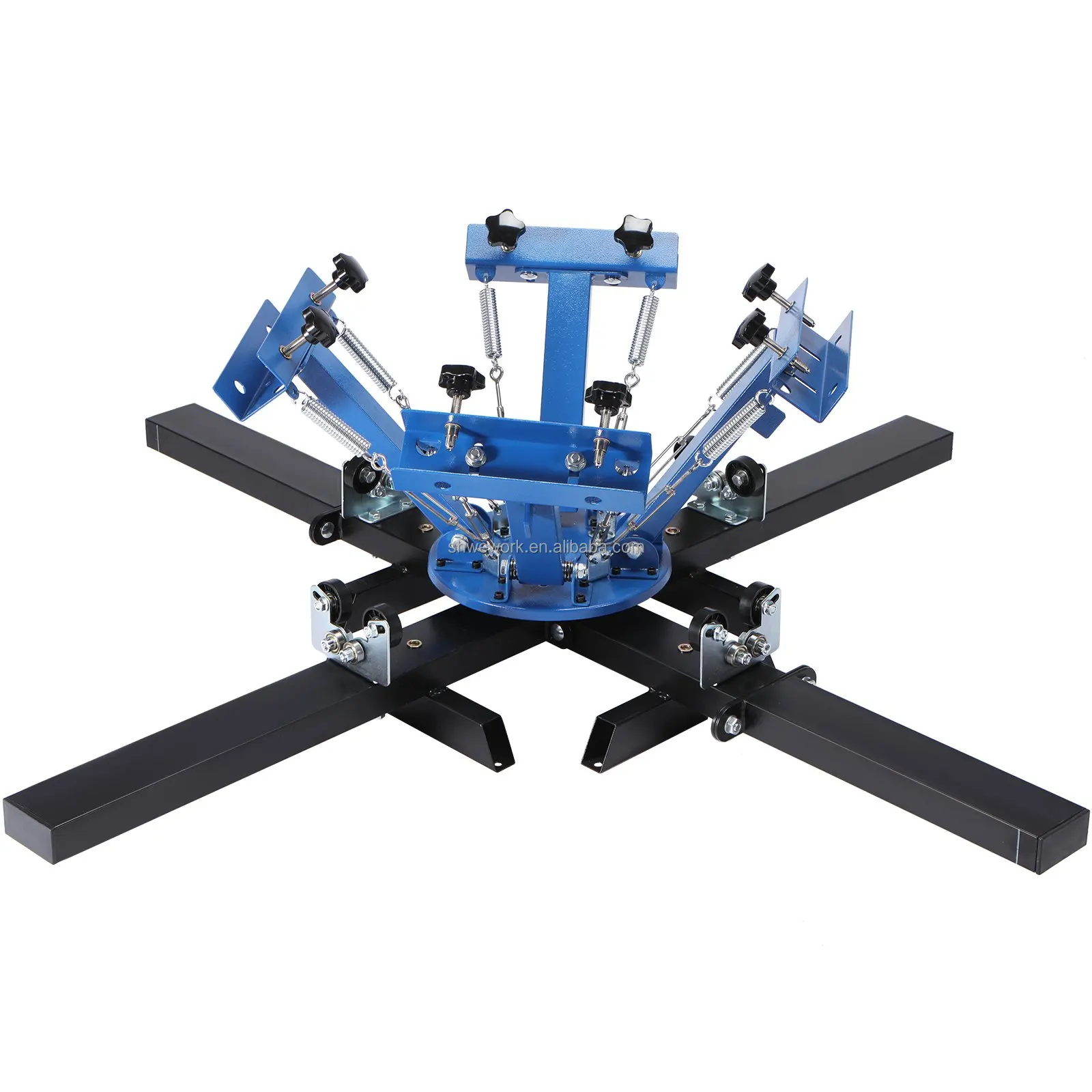 WeWork NS-404 Screen Printing Machine 4 Color 4 Station Silk Screening Screenprint Press DIY T- shirt Screen Printer Machine
