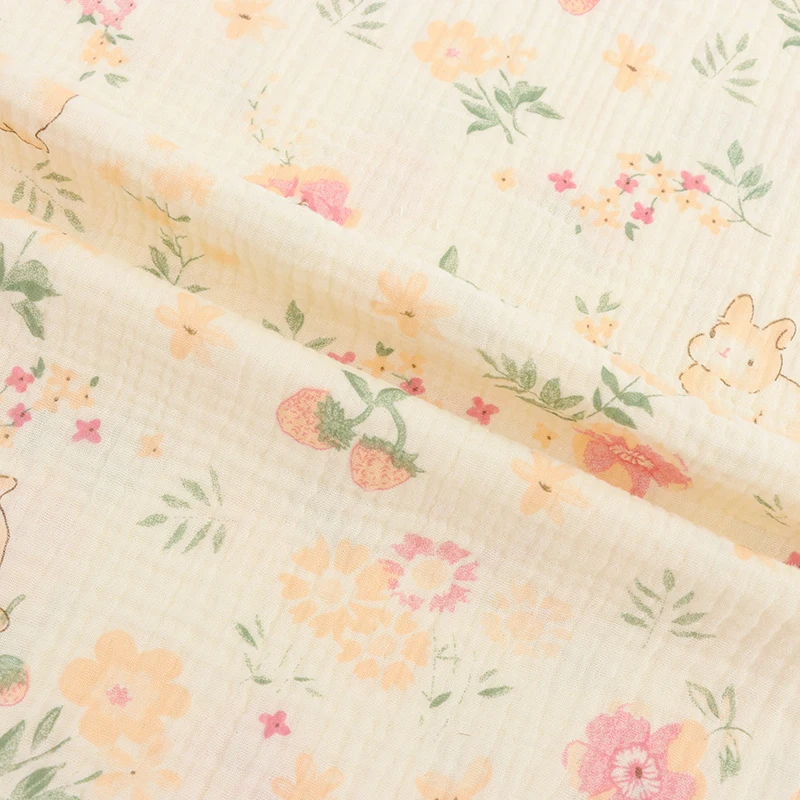Accept custom printing 100% cotton double gauze muslin fabric for pajamas and blankets