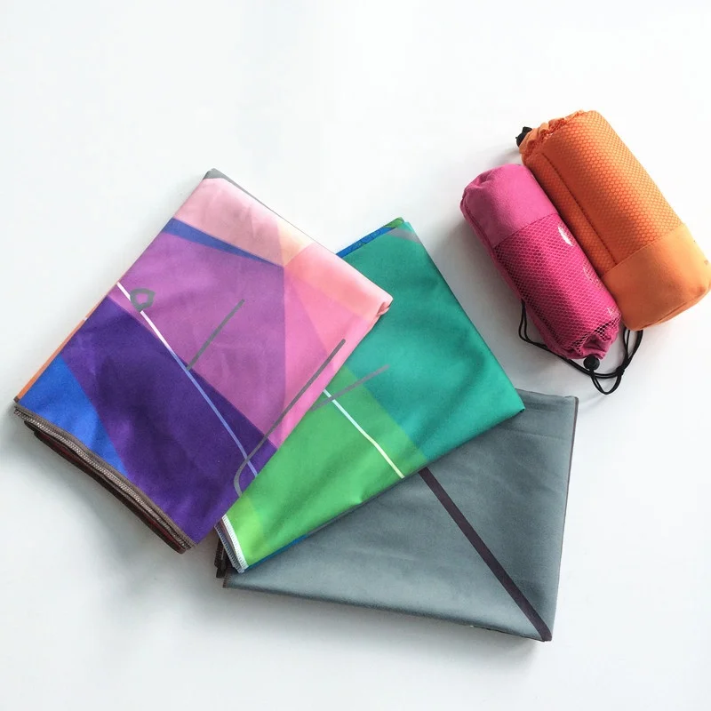 Wholesale Custom Print Quick Dry Eco Friends Non Slip Microfiber Sports Gym Yoga Towel