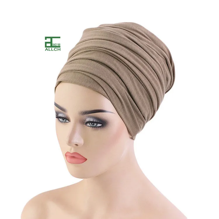 ALLCH Custom Women Stretch Jersey Knit Head Wrap Headwraps Scarf Long Soft Urban Hair Scarf Tie Turban Hijabs African