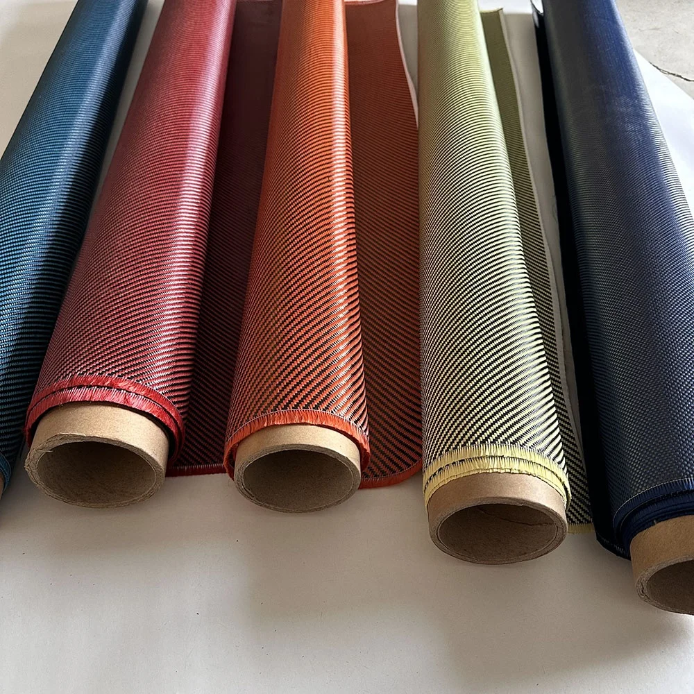 tecido kevlars e carbono Hybrid Twill Woven Kevlars Aramid 3k Carbon Fiber Fabric For mobile phone shell