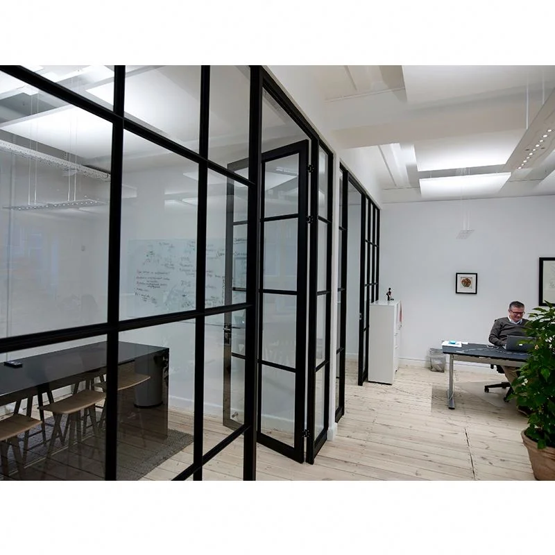 2023 interior glass door partition soundproof Glass office glass partition