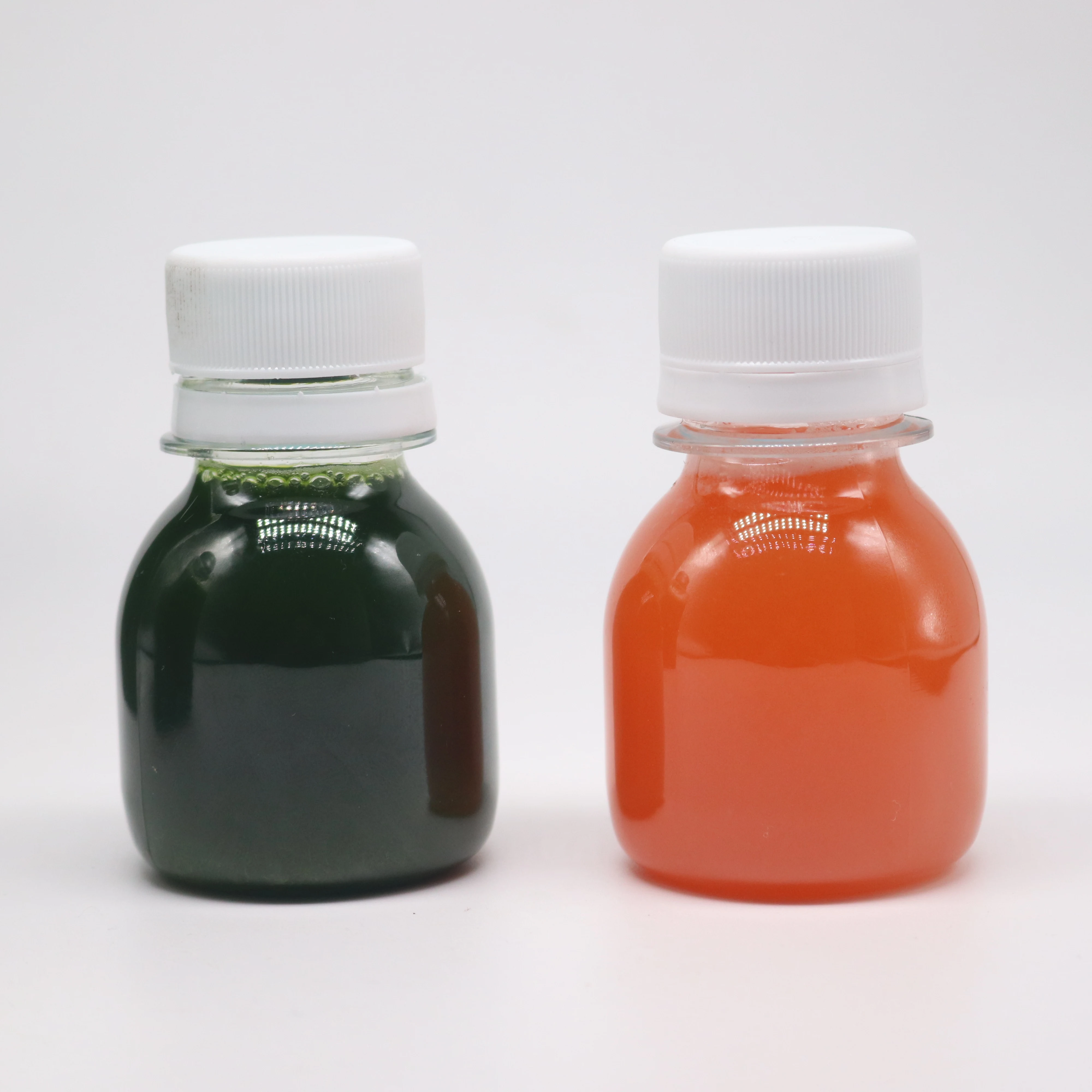 MAYSURE индивидуальный логотип 2 унции 60 мл прозрачная пластиковая круглая бутылка для напитков имбирь чая с завинчивающейся крышкой