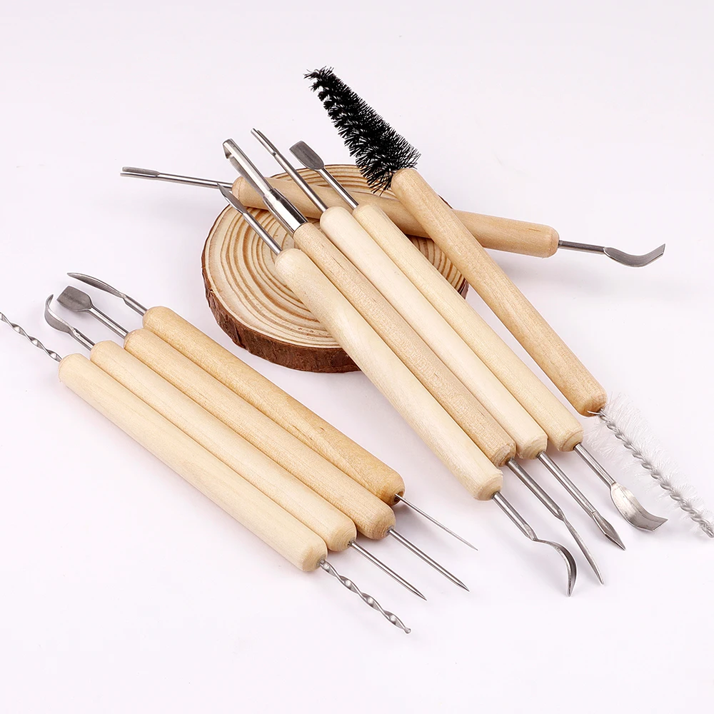 Huichuang Wholesale Stainless Steel Clay Sculpting Tool Ceramic Pottery Carving Modeling Indentation Tool Set Art Supplies
