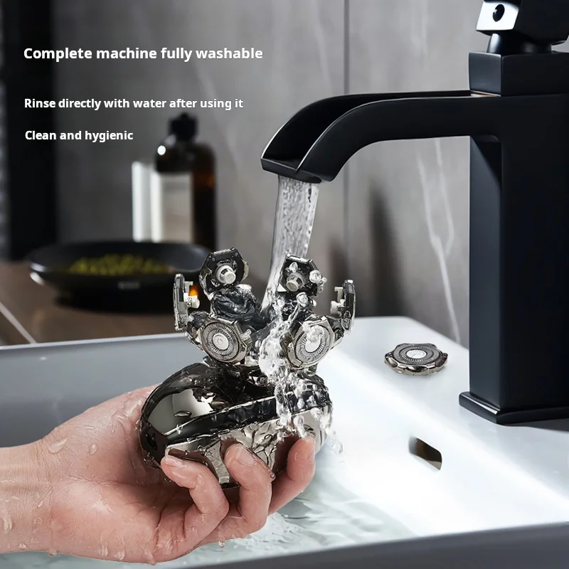 New digital display seven cutter head electric shaver scraping head hair rechargeable six-in-one Shaver