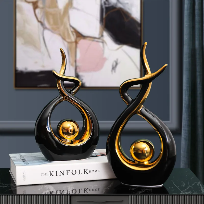 Wholesale ceramic crafts gifts modern luxury art unique ornaments for home accessories decoration