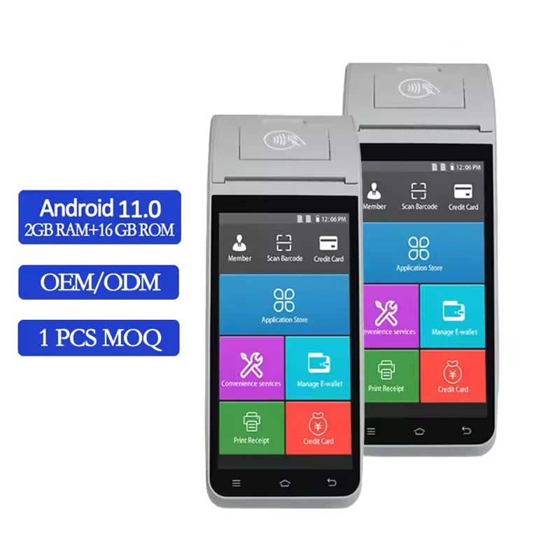 Многофункциональный портативный 5 дюймов сенсорный экран 4G Wifi Bluetooth Nfc принтер камера отпечатков пальцев терминальная система ручной Pos