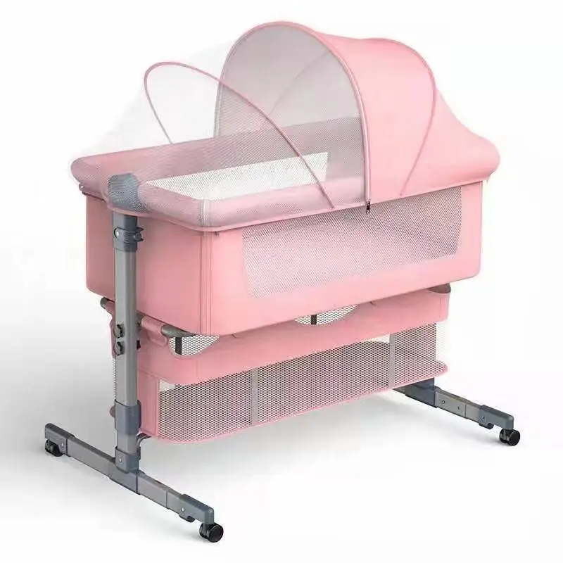  Multi Function Foldable Portable electronic Baby Cot Swing crib and cot for twins children