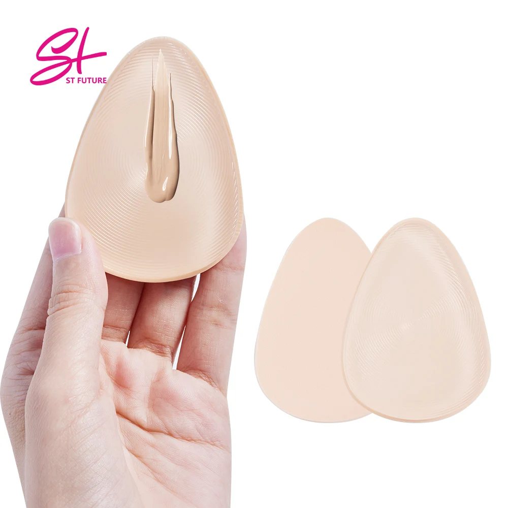 ON SALE Double Side Silicone Powder Puffs 2 in 1 Makeup Sponge Washable Gel Foundation Blender Make Up Sponge With Wet Dry Use