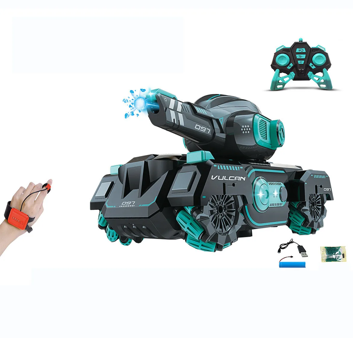 Remote control tank toy car stunt car Off-road four-wheel drive water bomb gesture sensing children on the chariot