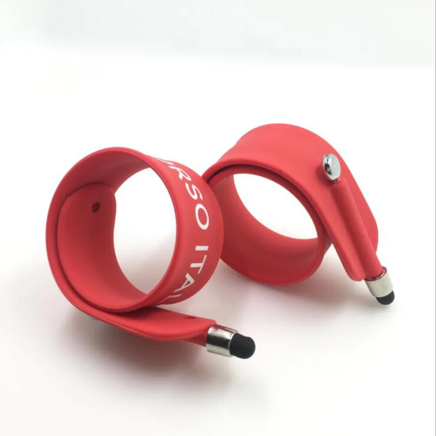 Colorful Soft Silicone Stylus Pen With Slap Bracelet