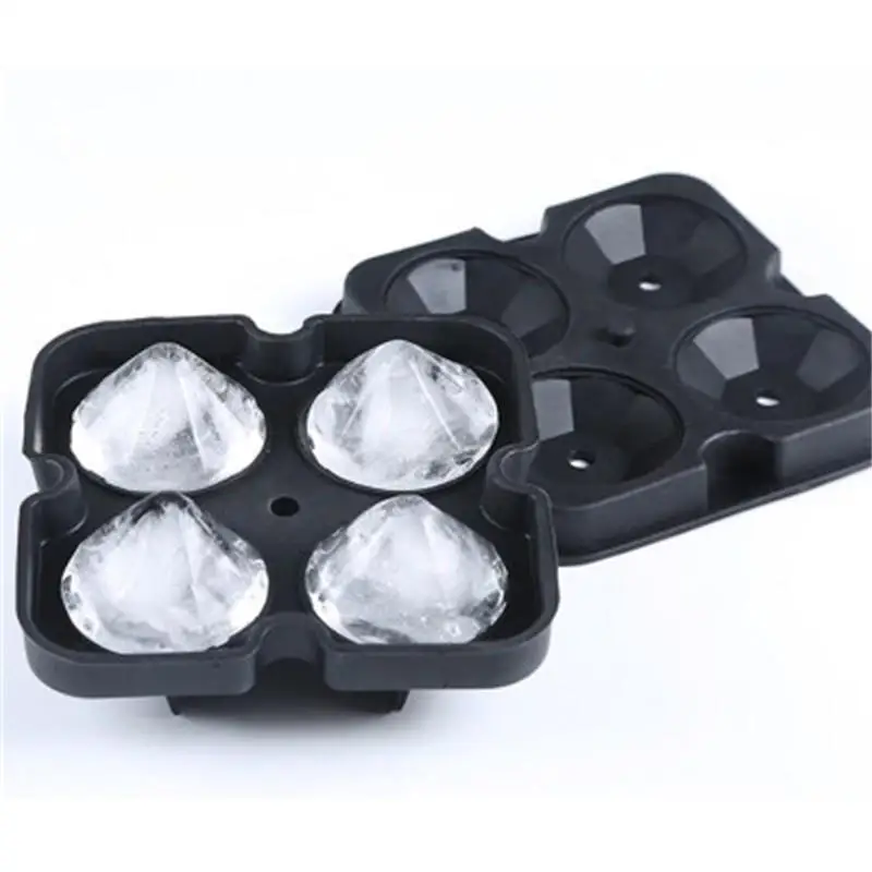 For Party Bar 4 Hole Diamond Ice Ball Mold Silicone molds High Quality Food Grade Custom Reusable