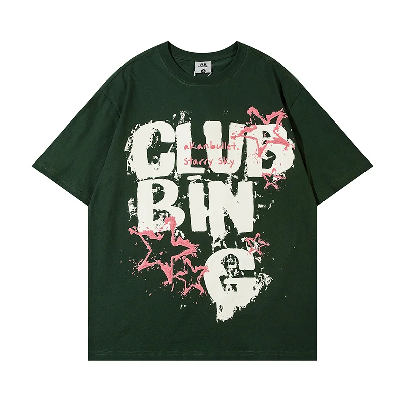 #2485 Streetwear Women T Shirts Custom Graphic Tee Crew Neck Cotton Oversized Heavyweight Printed