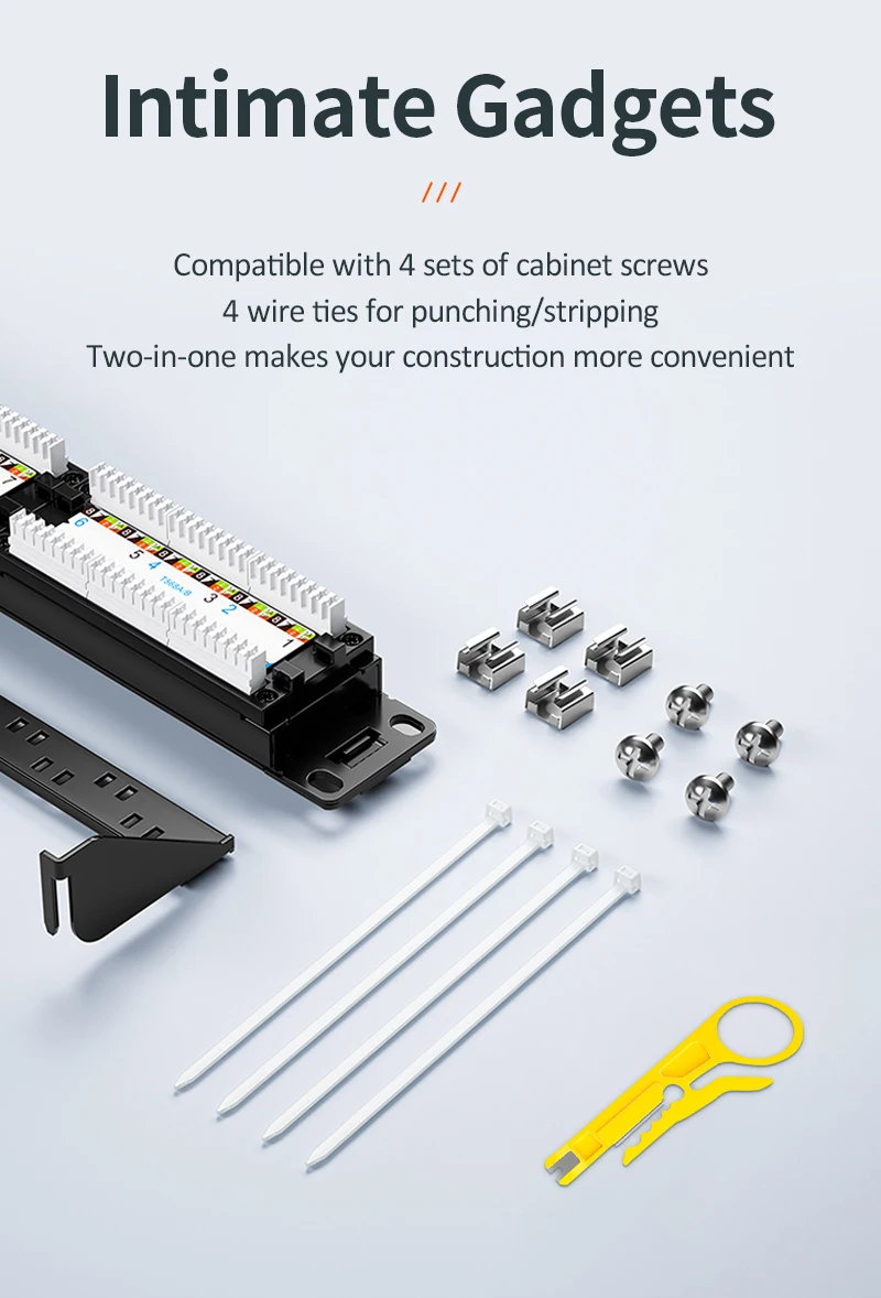 Brunsmen Сетевые Аксессуары RJ45 24 порт волокна Cat5E Cat6 Cat6A коммутационная