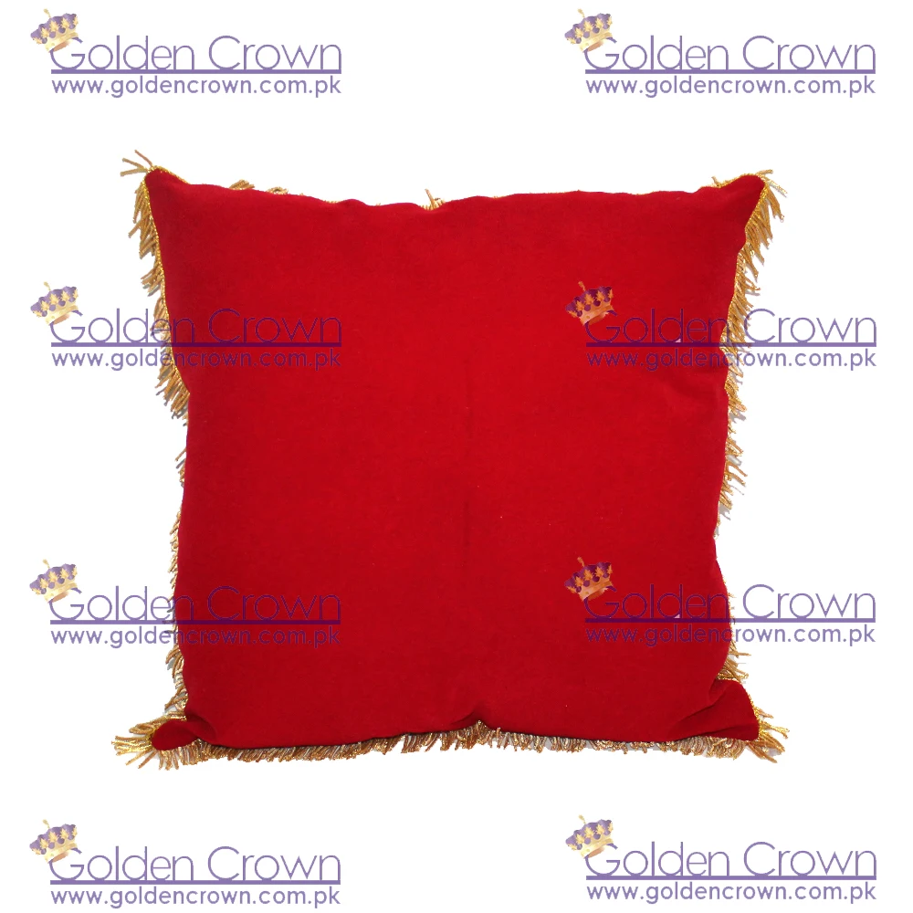 Wholesale Cushions Coussin rouge velours frange | custom made sofa pillow cover / velvet cover