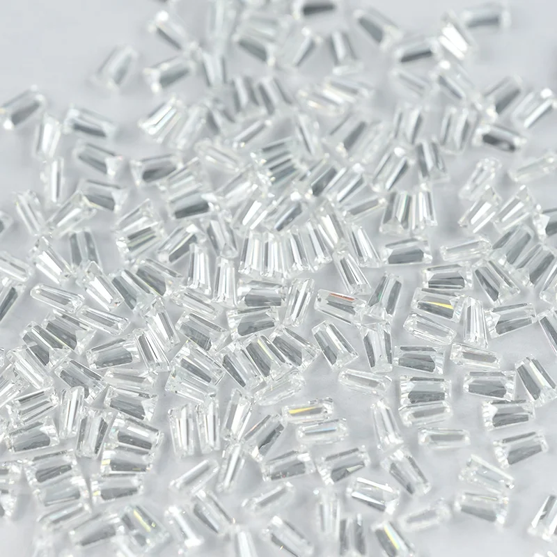 SICGEM Loose Moissanite Trapezoid Melee 4mm 5mm 6mm Gemstone 50 Pcs 100 Pcs White Colorless Moissanite for Jewelry Making