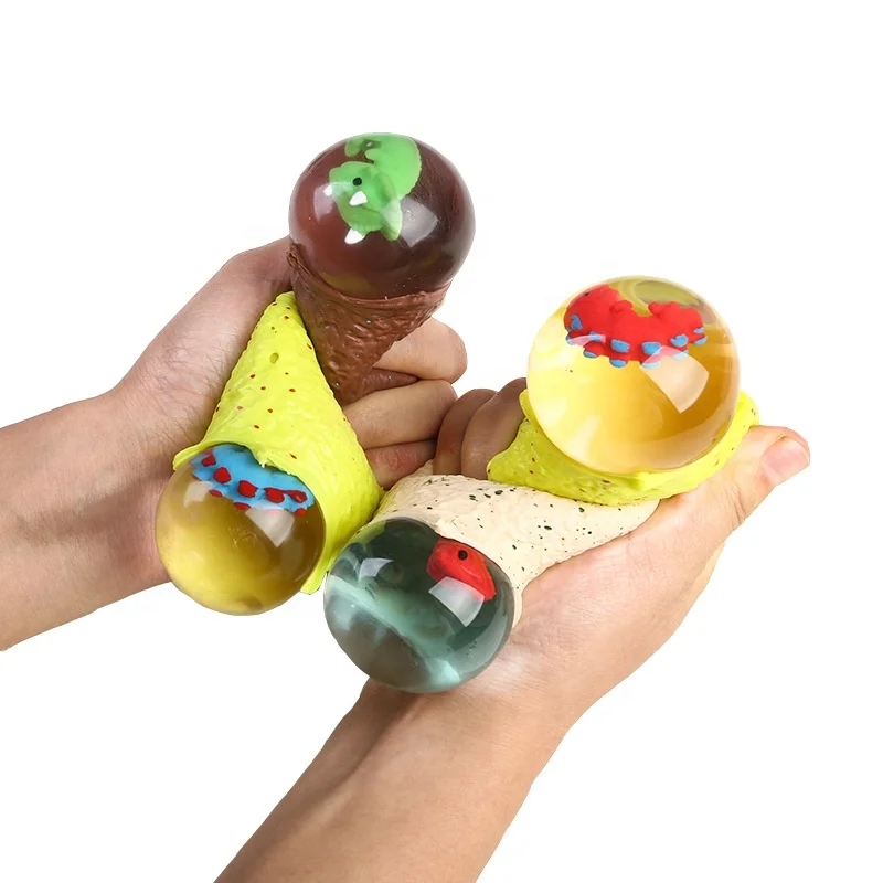 Hot Selling TPR First generation Dinosaur Egg Toy Relieve Stress Squeeze Bring a baby dinosaur Water Ball