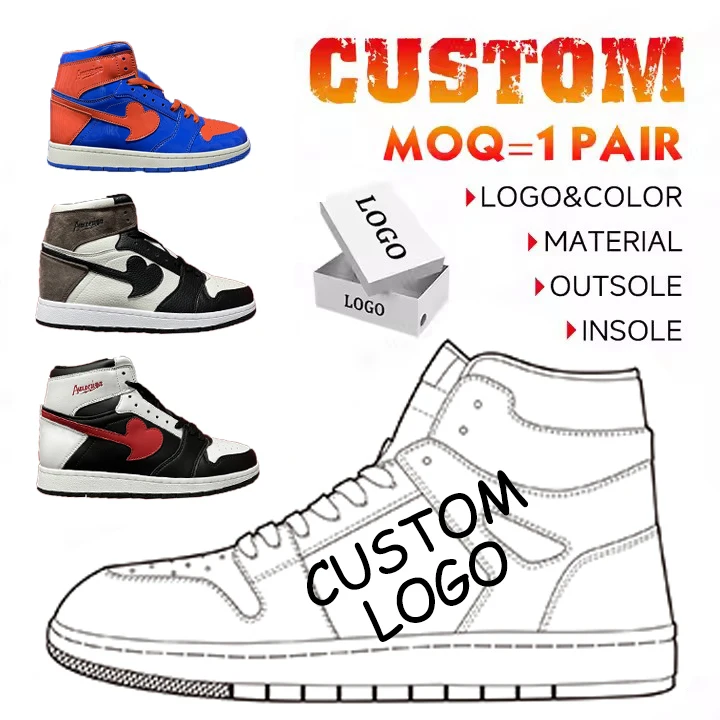 Customized Sports Shoes High Quality Fashion Basketball Shoes Black Comfortable Cushioning sneakers men Retro