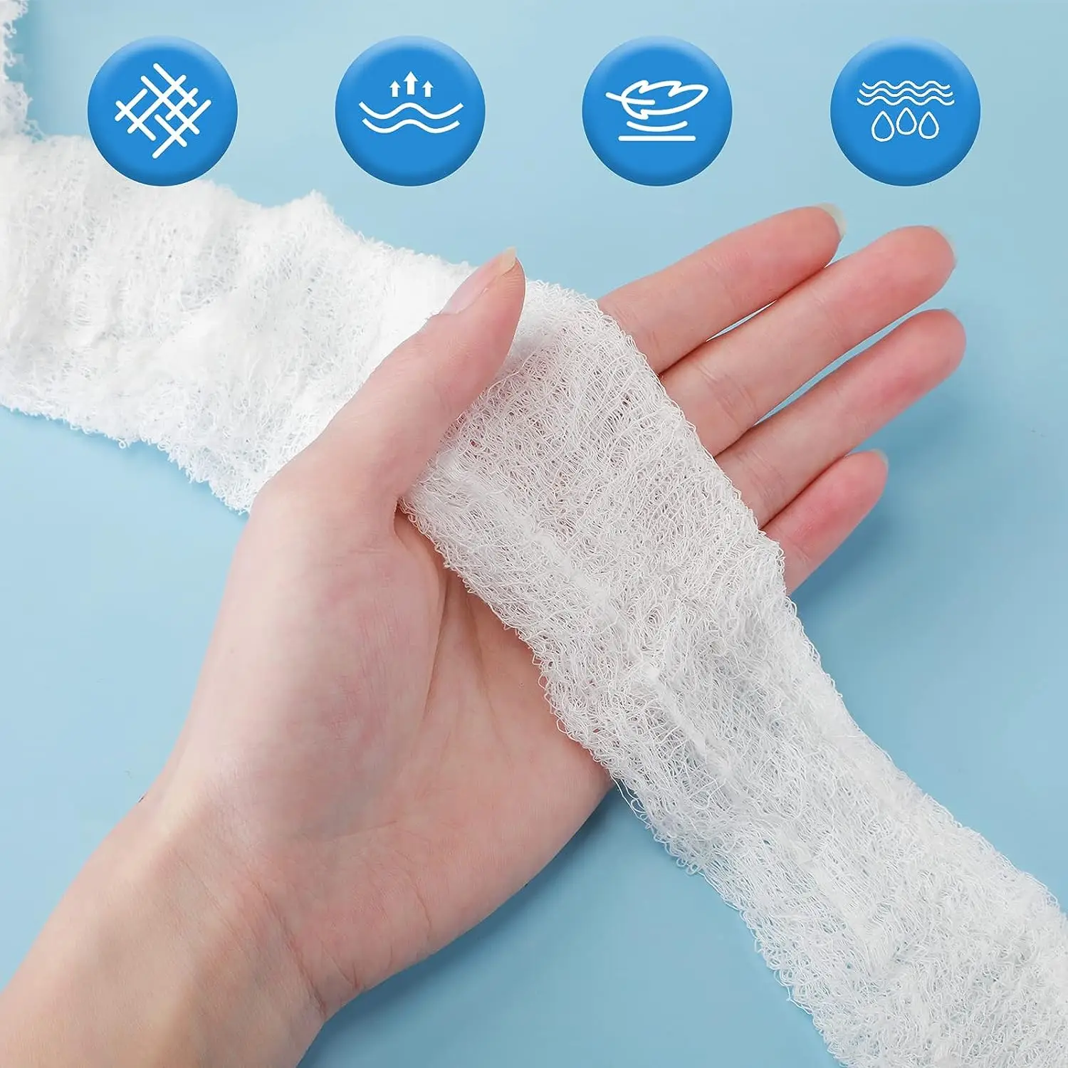 SJ Medical Wound Dressing Hemostatic Gauze Z Fold Chitosan Vacuum Compressed Cotton Non-Woven Bandage