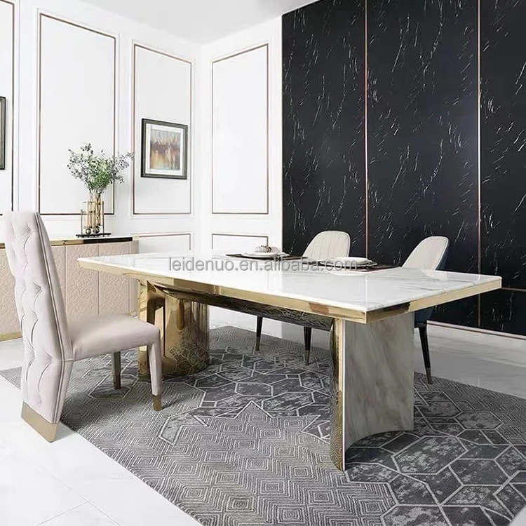 Italian minimalist slate dining table simple modern small apartment dining table Nordic  marble dinner table