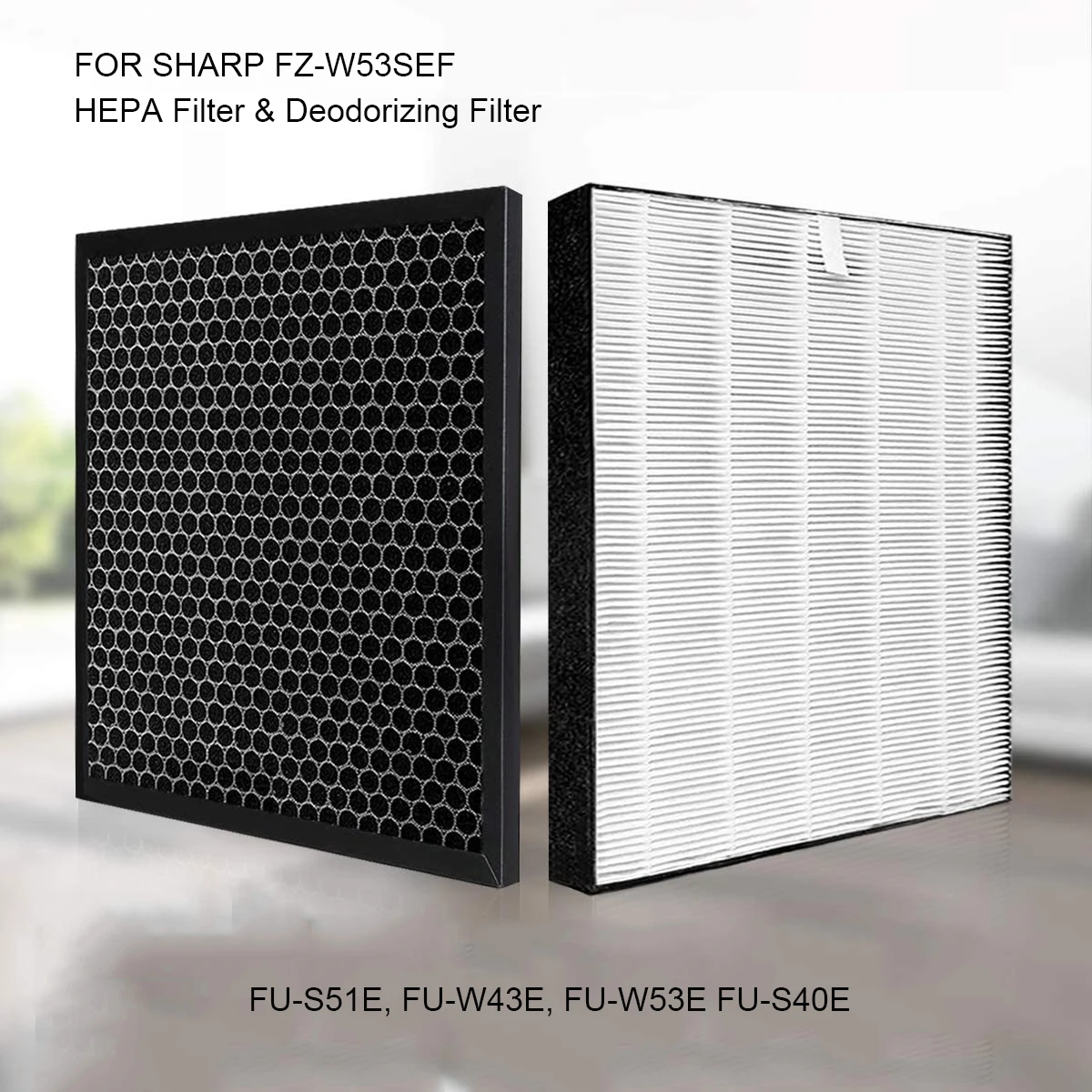  FZ-W53SEF фильт для Sharp очиститель воздуха фильтр HEPA + поглощения неприятных запахов FU-S51E FU-W43E FU-W53E