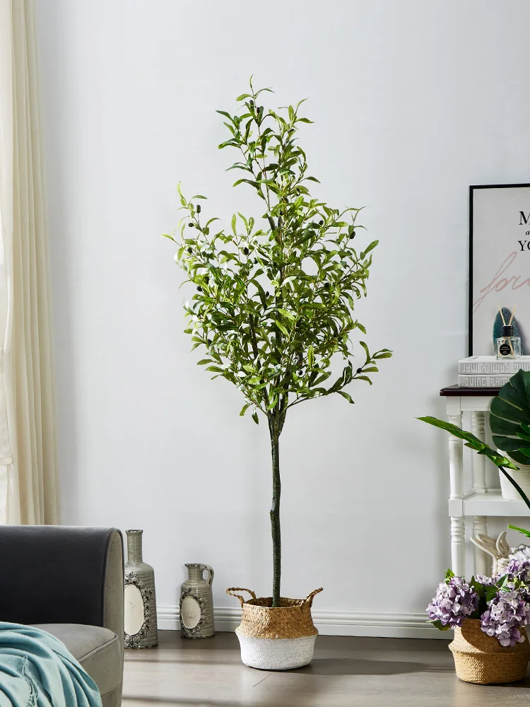 Realistic Simulated Home Decor Artificial Olive Tree Plump Fruits Full Tree Branches Plants for Christmas Festival