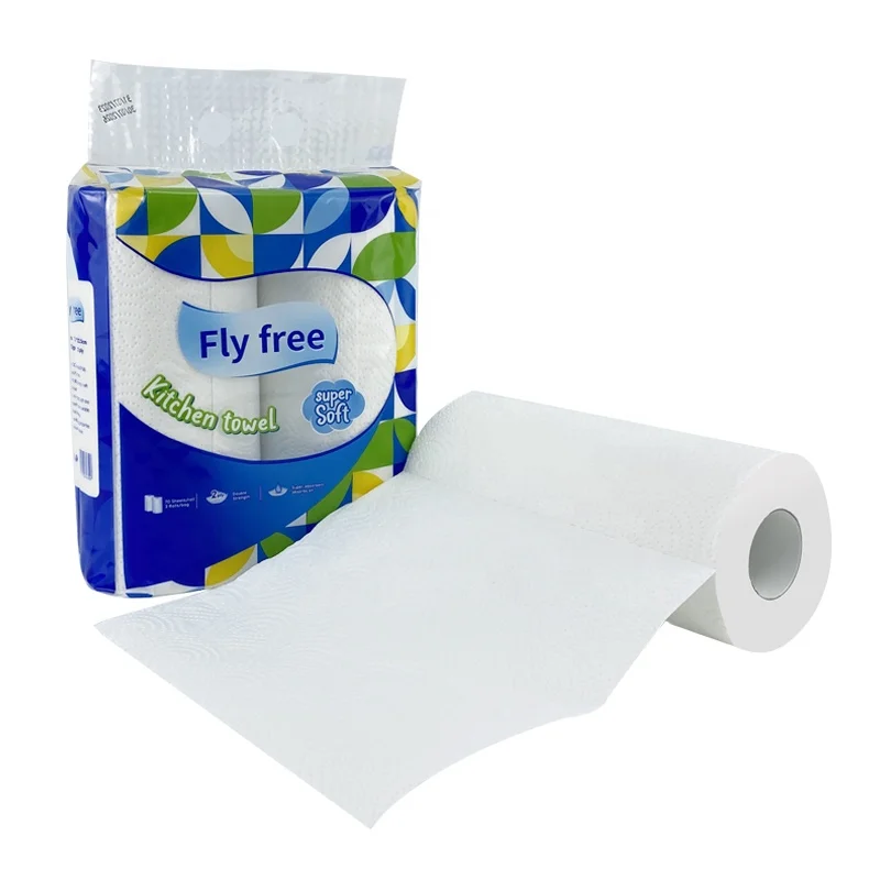 Super Absorbent Home Use Kitchen Paper Custom Printed High Quality Soft Cleaning Kitchen Paper Roll