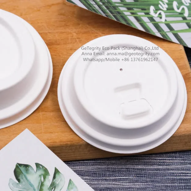 Lid for coffee to go cups Deckel fur Coffee To Go Becher 100% compostable 80mm eco packaging bagasse lid cane sugarcane lid